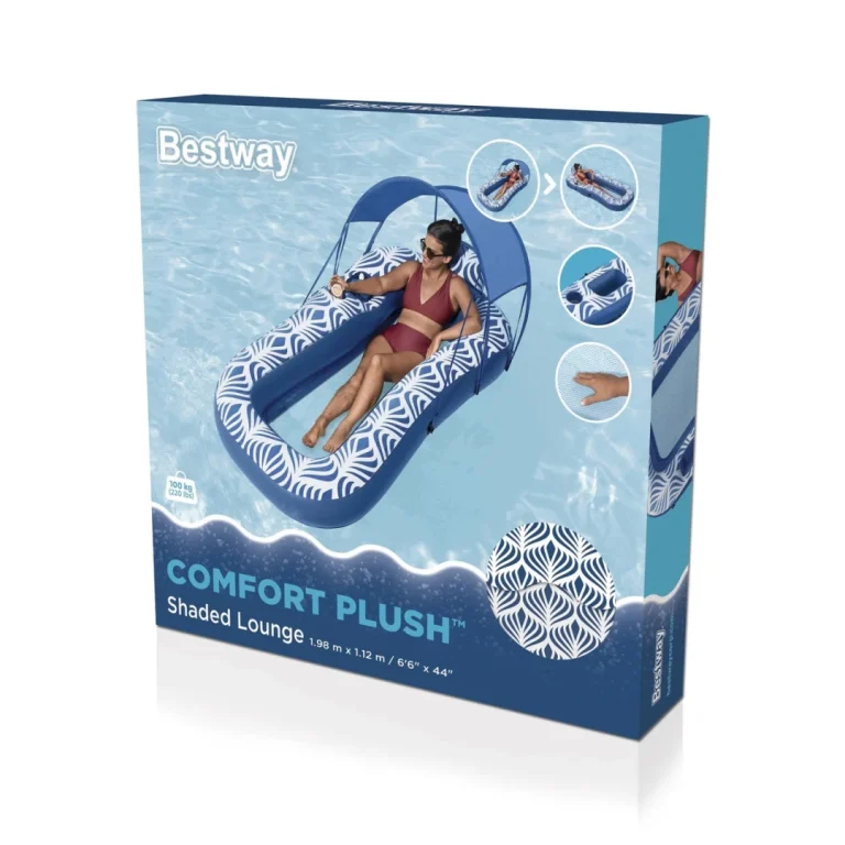 Napuhac Za Plivanje 198x112cm Bestway + Krov + Mrežasto Dno + Jastuk Na Napuhavanje 8