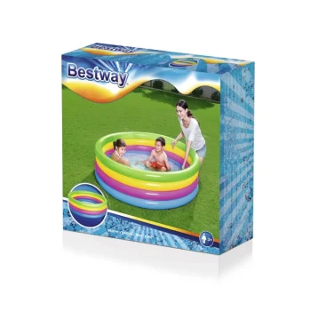 Napuhacki Bazen S 4 Prstena Dječji Bazen Za Djecu 157x46cm Duga Bestway + Zakrpa Za Popravak 8
