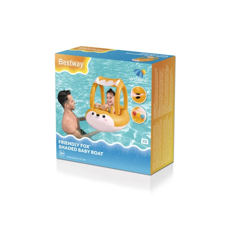 Napuhana Splav Fox Za Djecu 3+ Bestway 94x66cm + Napuhana Krovna Konstrukcija + Senzorna Zvečka 8