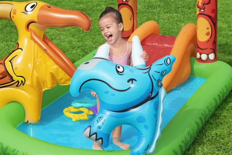 Napuhani Dječji Bazen Dinosaur World Za Djecu 2+ Bestway 241x140x137cm + Tobogan + Prskalica + Pribor 2