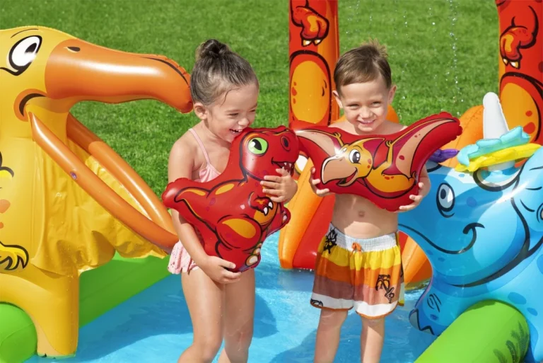 Napuhani Dječji Bazen Dinosaur World Za Djecu 2+ Bestway 241x140x137cm + Tobogan + Prskalica + Pribor 3