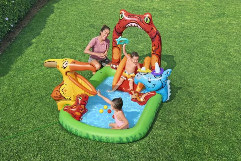 Napuhani Dječji Bazen Dinosaur World Za Djecu 2+ Bestway 241x140x137cm + Tobogan + Prskalica + Pribor 5