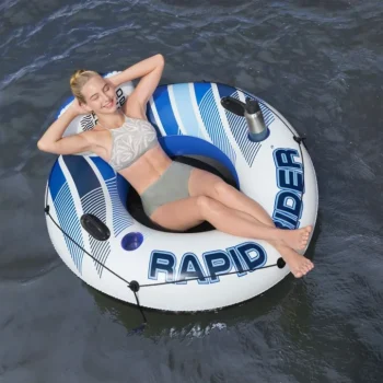 Napuhani Kolut Za Plivanje Rapid Rider Bestway 135 Cm + Naslon + Mrežasto Dno + Držači Za Piće + Ručke 6