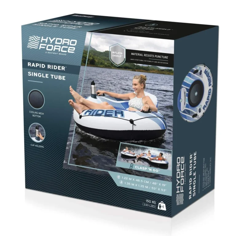 Napuhani Kolut Za Plivanje Rapid Rider Bestway 135 Cm + Naslon + Mrežasto Dno + Držači Za Piće + Ručke 9