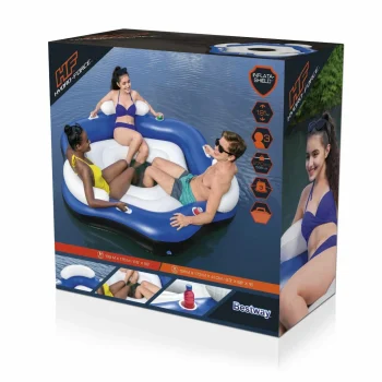 Napuhani Otok Za Plivanje Za 3 Osobe Bestway 199x176cm + 3 Naslona + Mjesta Za Piće + Ručke + Dno S 8