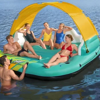 Napuhani Otok Za Plivanje Za 5 Osoba Bestway 291x265x83cm + Krov + Mrežasto Dno 4