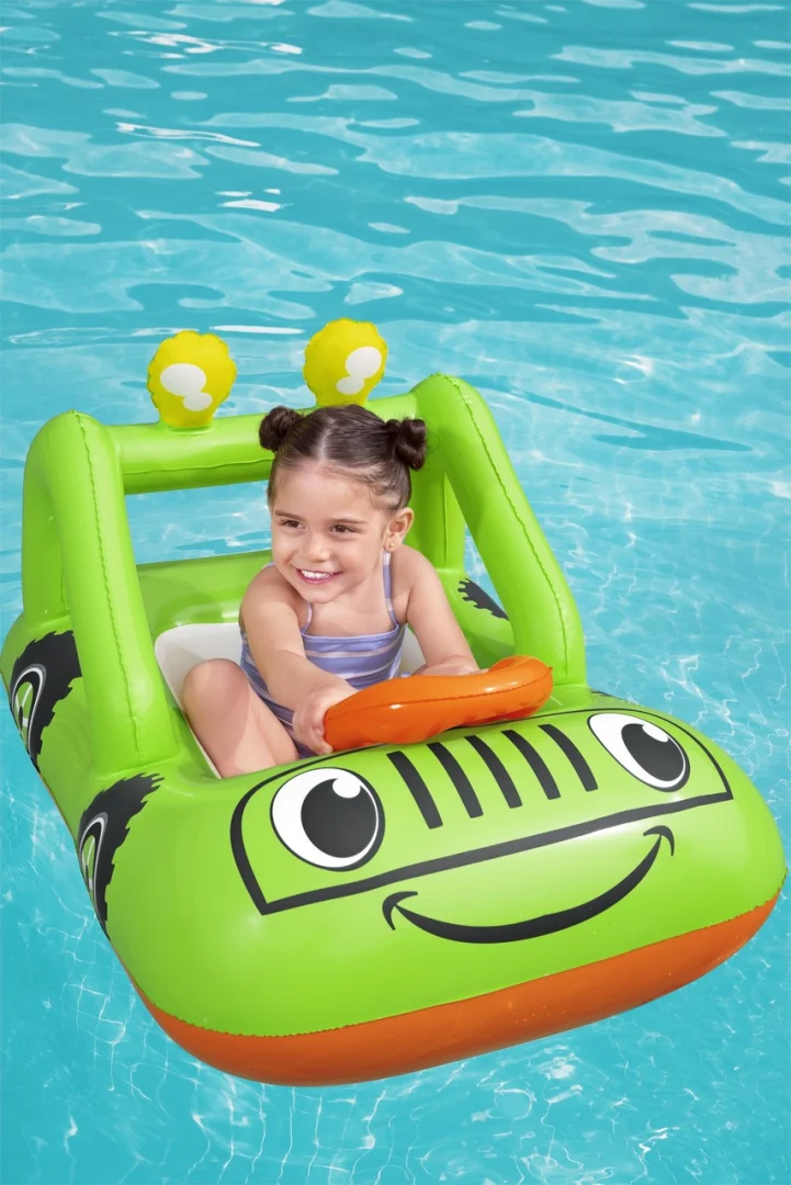 Napuhani Ponton Za Auto Za Plivanje Za Djecu 3+ Bestway 92x61cm + Pomični Volan, Zelena 2