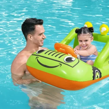 Napuhani Ponton Za Auto Za Plivanje Za Djecu 3+ Bestway 92x61cm + Pomični Volan, Zelena 4