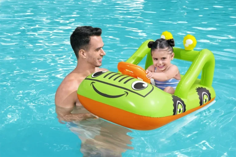 Napuhani Ponton Za Auto Za Plivanje Za Djecu 3+ Bestway 92x61cm + Pomični Volan, Zelena 4