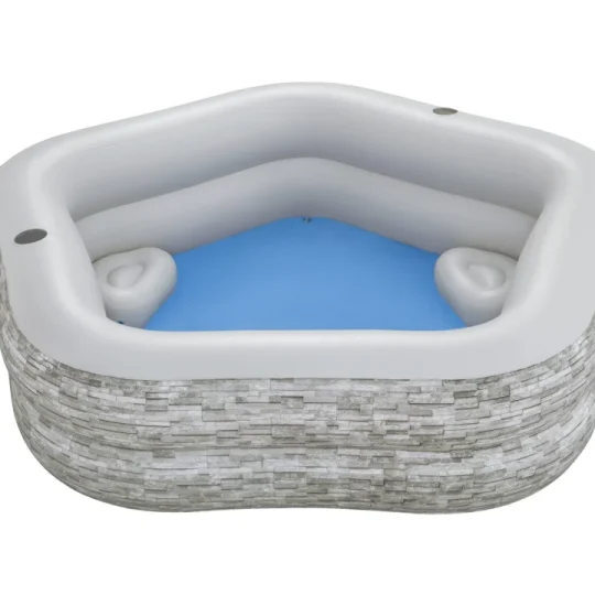 Napuhani Vrtni Bazen Za Obitelj 213x206x53cm Bestway + Napuhane Sjedalice + Držači Za čaše 1
