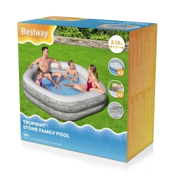Napuhani Vrtni Bazen Za Obitelj 213x206x53cm Bestway + Napuhane Sjedalice + Držači Za čaše 10