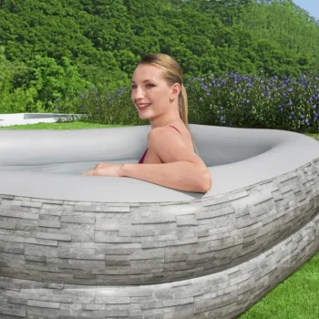 Napuhani Vrtni Bazen Za Obitelj 213x206x53cm Bestway + Napuhane Sjedalice + Držači Za čaše 5