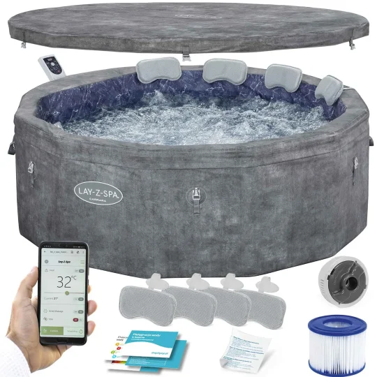 Napuhani Vrtni Spa Airjet Carrara Wifi Hidromasažni Bazen Za 6 Osoba Bestway 6001v 1