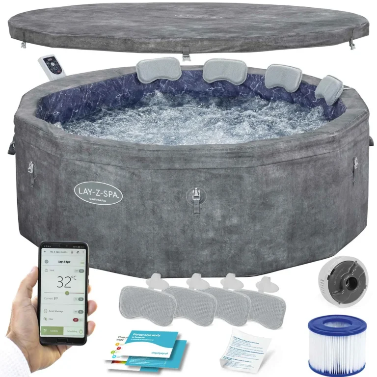 Napuhani Vrtni Spa Airjet Carrara Wifi Hidromasažni Bazen Za 6 Osoba Bestway 6001v 1