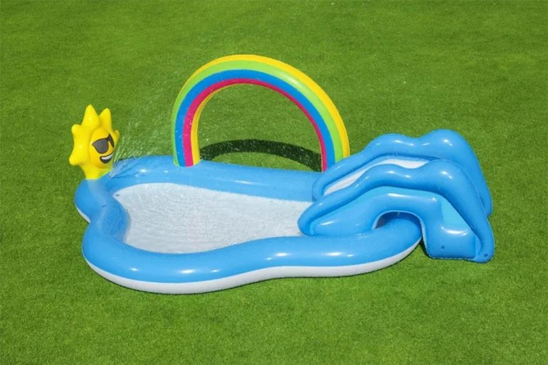 Napuhano Igralište Za Vrt Sunny Rainbow 257x145x91cm Bestway + Tobogan 5