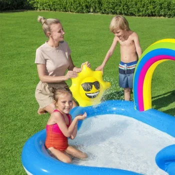 Napuhano Igralište Za Vrt Sunny Rainbow 257x145x91cm Bestway + Tobogan 7