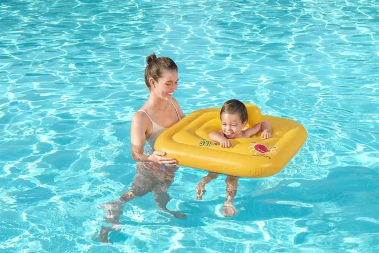 Napuhava Sjedalica Za Plivanje Za Bebe 1 2 Godine Bestway Square 76x76cm + Pelena 3