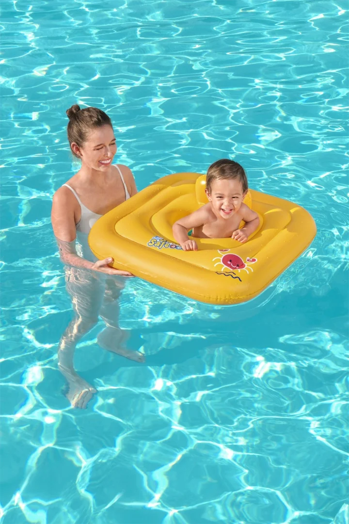 Napuhava Sjedalica Za Plivanje Za Bebe 1 2 Godine Bestway Square 76x76cm + Pelena 4