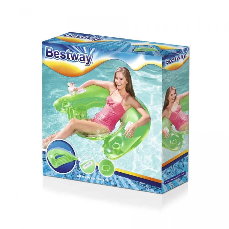 Napuhava Sjedalica Za Plivanje Zelena Bestway 152x99cm + Naslon + 2 Ručke 5