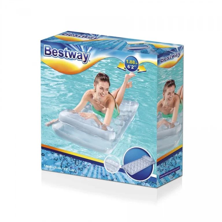 Napuhavajući Madrac Za Plažu Srebrni Metalik 188x71 Cm Bestway + Set Za Popravak 9