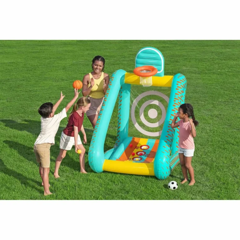 Napuhavanje Vrtne Igre 3u1 Košarkaški Nogometni Gol 127x109x178 Cm Bestway 52813 3