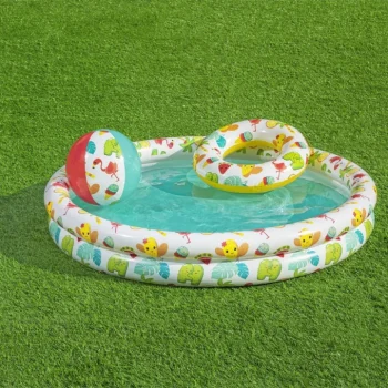 Napuhljivi 3 U 1 Dječji Bazen 122x20cm Tropical Bestway + Ploha Za Plivanje + Lopta Za Plažu 6