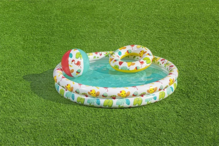 Napuhljivi 3 U 1 Dječji Bazen 122x20cm Tropical Bestway + Ploha Za Plivanje + Lopta Za Plažu 6