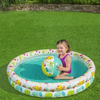 Napuhljivi 3 U 1 Dječji Bazen 122x20cm Tropical Bestway + Ploha Za Plivanje + Lopta Za Plažu 7