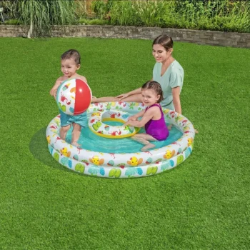 Napuhljivi 3 U 1 Dječji Bazen 122x20cm Tropical Bestway + Ploha Za Plivanje + Lopta Za Plažu 8