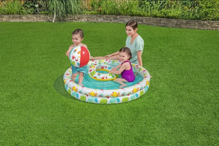 Napuhljivi 3 U 1 Dječji Bazen 122x20cm Tropical Bestway + Ploha Za Plivanje + Lopta Za Plažu 8