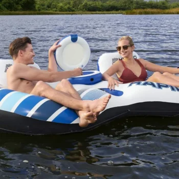 Napuhljivi Madrac Za Plivanje Za 2 Osobe Bestway 240x122x50cm + Nasloni + Pretinci Za Pohranu 5