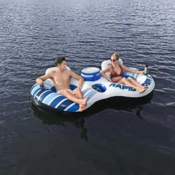 Napuhljivi Madrac Za Plivanje Za 2 Osobe Bestway 240x122x50cm + Nasloni + Pretinci Za Pohranu 6