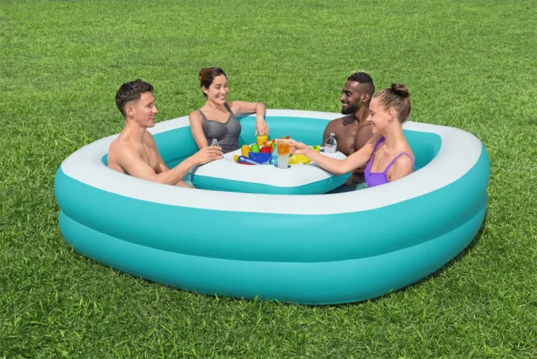 Napuhni Obiteljski Bazen 218x218x48 Bestway + Plutajući Stolni Otok Za Piće 3