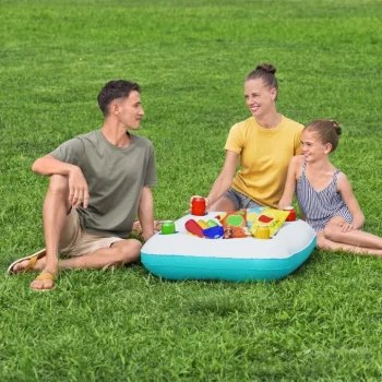 Napuhni Obiteljski Bazen 218x218x48 Bestway + Plutajući Stolni Otok Za Piće 6
