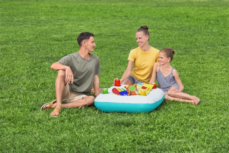 Napuhni Obiteljski Bazen 218x218x48 Bestway + Plutajući Stolni Otok Za Piće 6