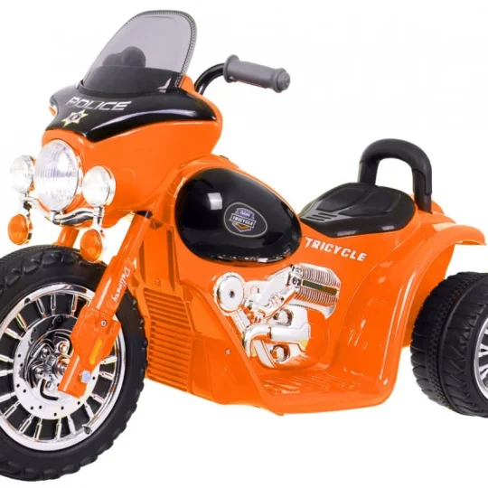 Narančasti Motor Za Sjeckalicu Na Baterije Za Djecu + 3 Kotača + Zvukovi + Led Svjetla Motor Na Akumulator 1