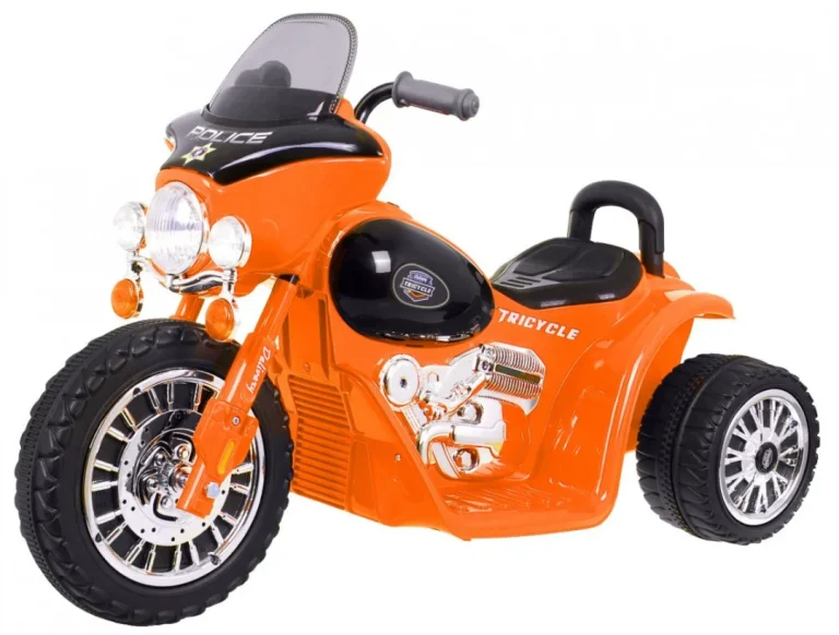 Narančasti Motor Za Sjeckalicu Na Baterije Za Djecu + 3 Kotača + Zvukovi + Led Svjetla Motor Na Akumulator 1