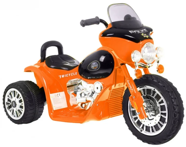 Narančasti Motor Za Sjeckalicu Na Baterije Za Djecu + 3 Kotača + Zvukovi + Led Svjetla Motor Na Akumulator 2