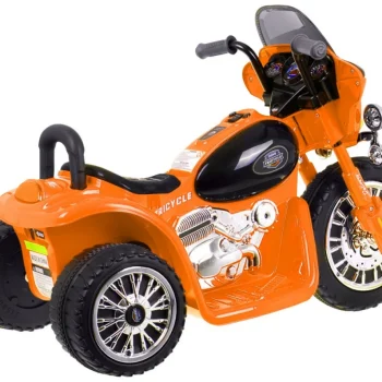 Narančasti Motor Za Sjeckalicu Na Baterije Za Djecu + 3 Kotača + Zvukovi + Led Svjetla Motor Na Akumulator 3