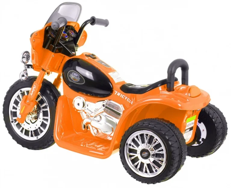 Narančasti Motor Za Sjeckalicu Na Baterije Za Djecu + 3 Kotača + Zvukovi + Led Svjetla Motor Na Akumulator 4
