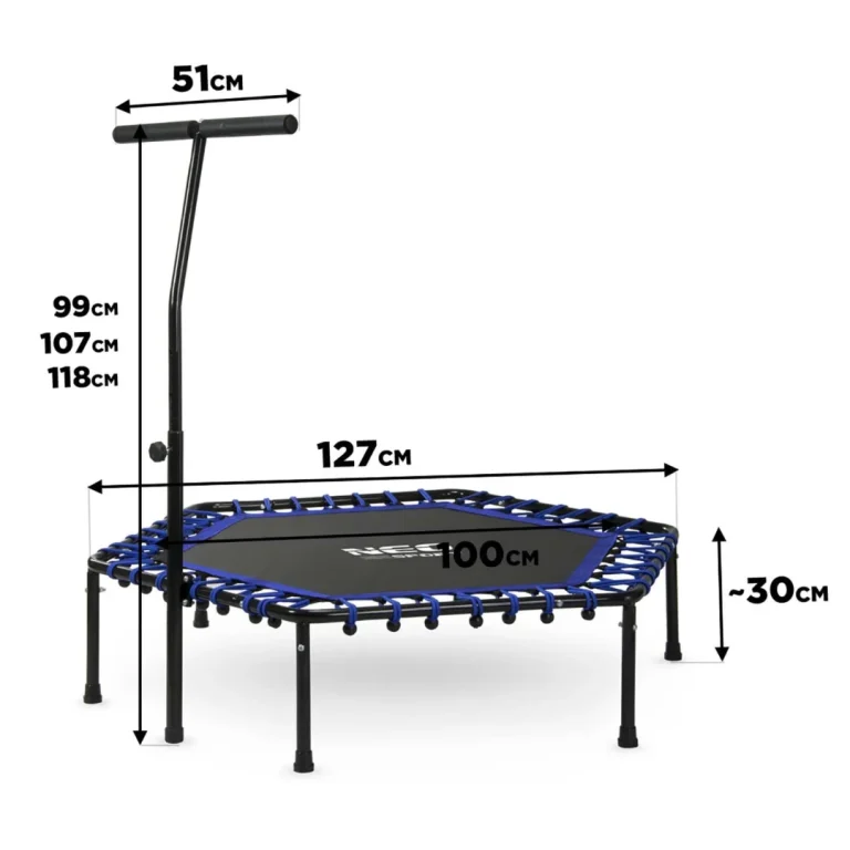 Neo Sport Fitness Trampolin S Ručkom 127 Cm, šesterokutni, Plavi 8