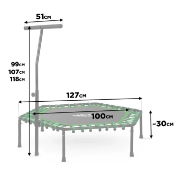 Neo Sport Fitness Trampolin S Ručkom 127 Cm, šesterokutni, Zeleni 8