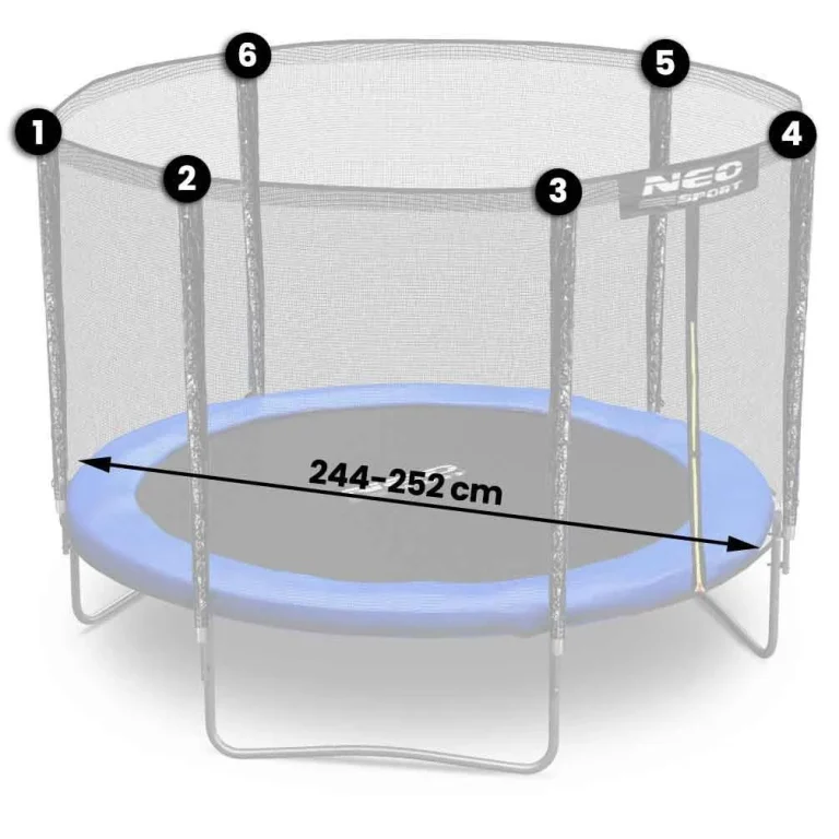 Neosport Vanjska Mreža 252 Cm 8 Ft 6 Kom, Siva, Var. Ns 08 191g Sz 2