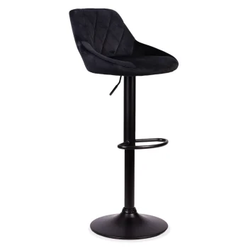 Nerra Sofa Crna Barska Stolica S Naslonom I Crnim Postoljem 2