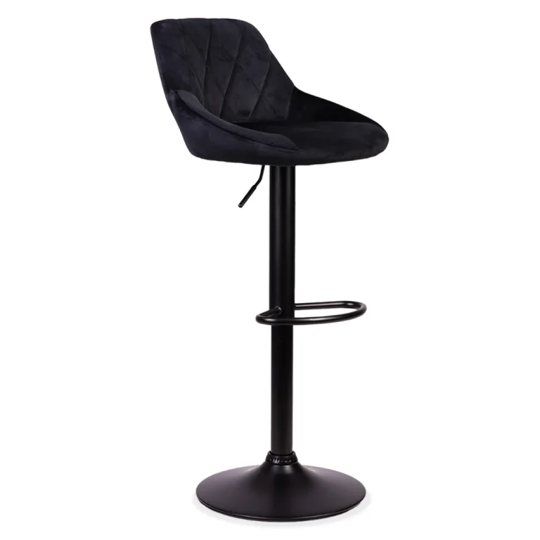 Nerra Sofa Crna Barska Stolica S Naslonom I Crnim Postoljem 2