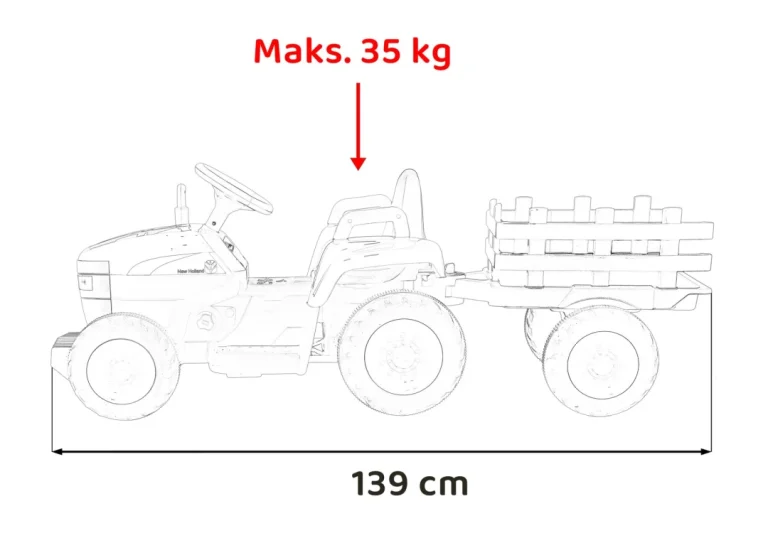 New Holland T7 Plava Prikolica Za Traktor Auto Na Akumulator 3