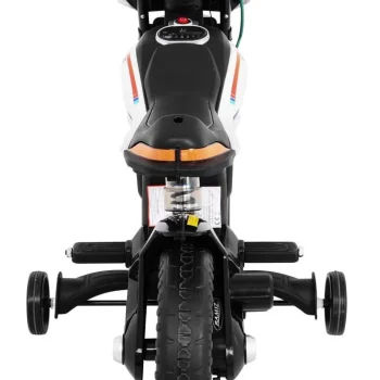 Night Rider Motor Na Baterije Za Djecu Bijeli + Pomoćni Kotači + Mp3 Usb + Gas, Bijela Motor Na Akumulator 10