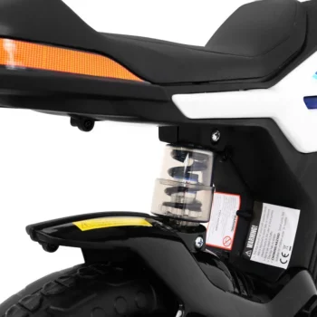 Night Rider Motor Na Baterije Za Djecu Bijeli + Pomoćni Kotači + Mp3 Usb + Gas, Bijela Motor Na Akumulator 11