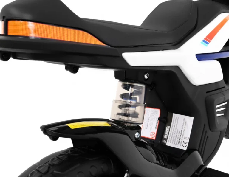 Night Rider Motor Na Baterije Za Djecu Bijeli + Pomoćni Kotači + Mp3 Usb + Gas, Bijela Motor Na Akumulator 11