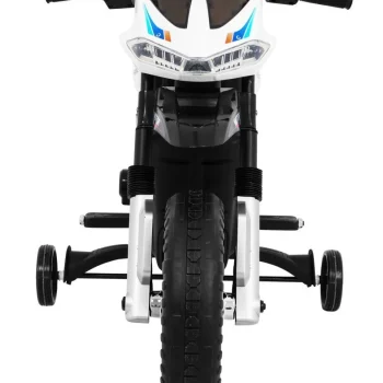 Night Rider Motor Na Baterije Za Djecu Bijeli + Pomoćni Kotači + Mp3 Usb + Gas, Bijela Motor Na Akumulator 3